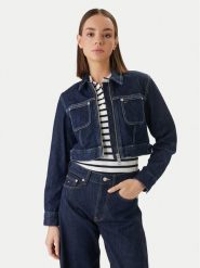 Tommy Jeans Kurtka jeansowa DW0DW22384 Granatowy Straight Fit. Niebieskie kurtki damskie Tommy Jeans, m, bez wzorów, z bawełny, bez kaptura. Za 529.99 zł.