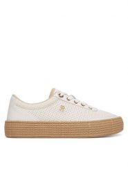 Tommy Hilfiger Espadryle FW0FW09173 Biały. Białe espadryle damskie Tommy Hilfiger, bez wzorów, z materiału, bez obcasa. Za 369.99 zł.