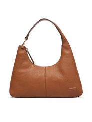 Calvin Klein Torebka Slouchy Leather Shoulder Bag LV04F3657G Zielony. Zielone torebki klasyczne damskie CALVIN KLEIN, bez wzorów, ze skóry, bez dodatków. Za 899.99 zł.