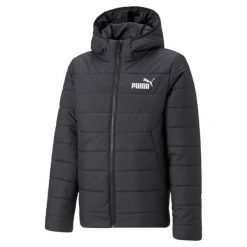 Młodzieżowa ocieplana kurtka Essentials PUMA Black. Czarna kurtki damskie Puma, m, bez wzorów, z puchu, młodzieżowe, bez kaptura. Za 220.99 zł.