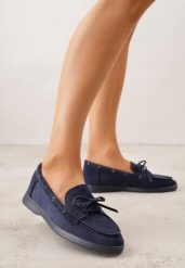 Niebieskie Mokasyny Ozdobione Wiązaniem Fyrelerris. Niebieskie mokasyny damskie Born2be, z jeansu. Za 89.99 zł.