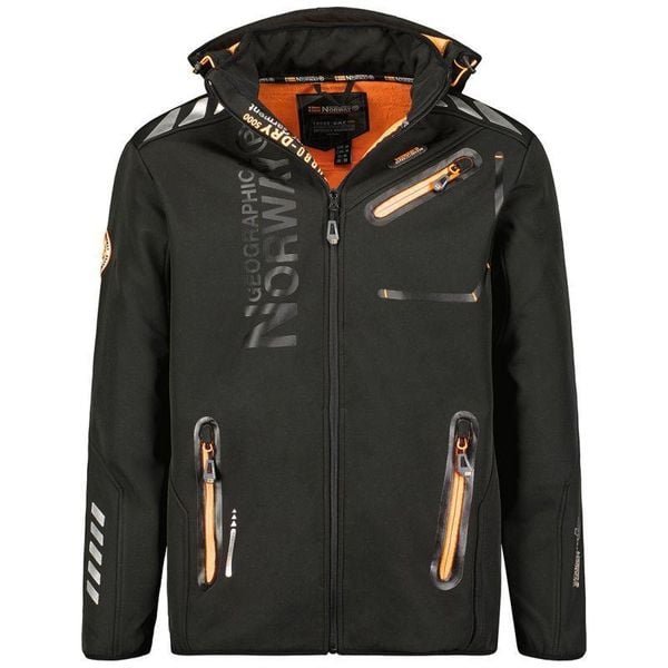 Męska Kurtka Soft Shell Royaute. Czarne kurtki męskie Geographical Norway, m, bez wzorów, z elastanu, z kapturem. Za 318.00 zł.
