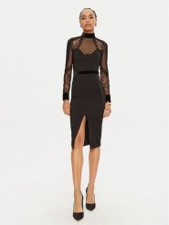 Babylon Sukienka koktajlowa EL0701 Czarny Slim Fit. Czarne sukienki damskie Babylon, bez wzorów, z syntetyku, wizytowe, bez kołnierzyka, bez ramiączek. Za 869.99 zł.