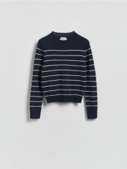 Wełniany sweter z domieszką kaszmiru - wielobarwny. Swetry klasyczne damskie Reserved, l, z dzianiny, bez kołnierzyka. Za 199.99 zł.