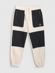 4F Spodnie polarowe joggery męskie - beżowe XXL. Brązowe spodnie dresowe męskie 4f, na zimę, bez wzorów, z dresówki. Za 159.99 zł.