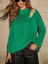 LA Angels Sweter w kolorze zielonym rozmiar: L. Zielone golfy damskie LA Angels, l, bez wzorów, bez ramiączek. Za 105.63 zł.