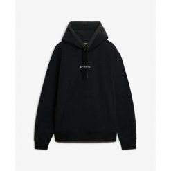 Polarowa bluza z kapturem z mikro logo Superdry. Czarne bluzy z kapturem męskie Superdry., m, z polaru. Za 383.95 zł.