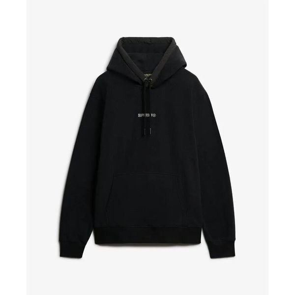 Polarowa bluza z kapturem z mikro logo Superdry. Czarne bluzy z kapturem męskie Superdry., s, z polaru. Za 355.30 zł.