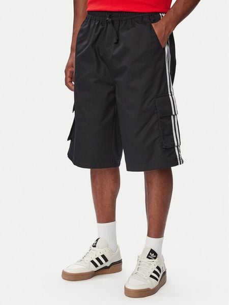 Adidas Szorty materiałowe Adicolor Cotton Twill Cargo Shorts KS9929 Czarny Relaxed Fit. Czarne szorty męskie Adidas, bez wzorów, z bawełny. Za 279.99 zł.
