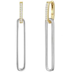 Glanzstücke München Kolczyki z Srebro wysokiej próby w Srebrny/żółte złoto 1 ct Damski. Szare kolczyki damskie Glanzstücke München, z cyrkonią, srebrne. Za 219.99 zł.