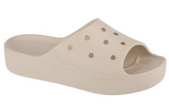 Klapki damskie Crocs Platform Slide. Szare klapki damskie Crocs, bez wzorów, z materiału, bez obcasa. Za 295.00 zł.