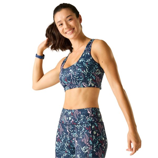 Damski Biustonosz Sportowy Z Nadrukiem. Czarne biustonosze sportowe damskie Dare 2b, bez wzorów, z elastanu. Za 122.99 zł.