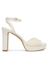 Aldo Sandały Chicglimmer 14296205 Biały. Białe sandały damskie Aldo, bez wzorów, z materiału, bez obcasa, na słupku. Za 419.99 zł.