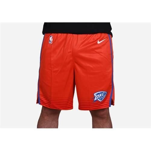 Spodnie koszykarskie męskie Nike Nba Oklahoma City Swingman. Brązowe szorty męskie Nike, bez wzorów, z materiału, sportowe. Za 357.00 zł.