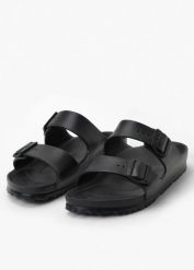 Klapki damskie Birkenstock Arizona EVA (129423). Czarne klapki damskie Birkenstock, bez wzorów, bez obcasa. Za 219.99 zł.
