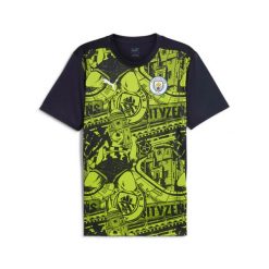 Koszulka przedmeczowa Manchester City 2024/25. Żółte t-shirty sportowe męskie Puma, m, z materiału, bez ramiączek, na fitness i siłownię. Za 245.00 zł.