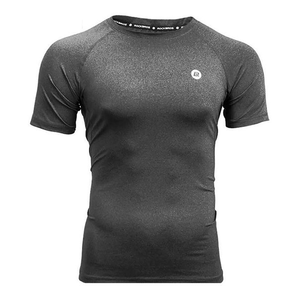 Koszulka techniczna z krótkim rękawem ROCKBROS. Szare t-shirty sportowe męskie ROCKBROS, na lato, l, z elastanu, bez ramiączek, do biegania. Za 62.72 zł.