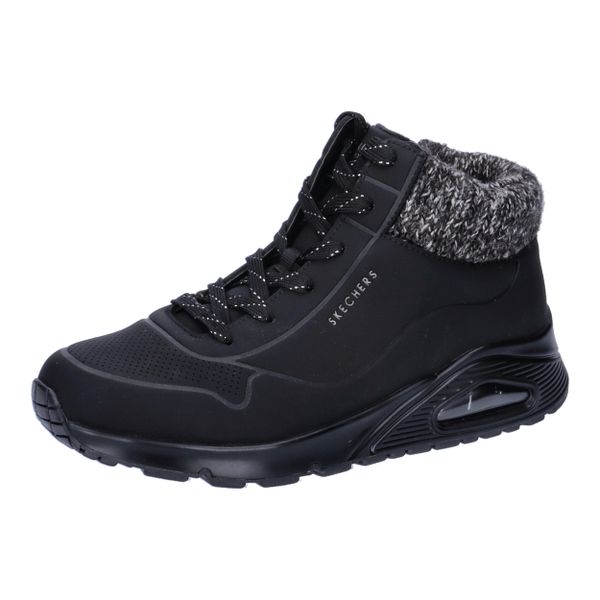 Buty do chodzenia damskie Skechers Uno Darling Daze. Czarne buty sportowe na co dzień damskie Skechers, bez wzorów, z materiału, trekkingowe. Za 259.99 zł.