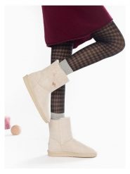 ISLAND BOOT Kozaki zimowe "Kinsac" w kolorze kremowym rozmiar: 38. Brązowe kozaki damskie Island Boot, z materiału, bez obcasa. Za 169.26 zł.