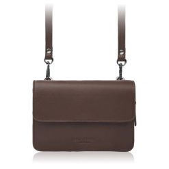 Mała torebka damska skórzana kopertówka na ramię do ręki 2w1 brązowa Paolo Peruzzi AY-21-BR. Brązowe torebki wieczorowe bez wzorów, ze skóry, eleganckie, bez kołnierzyka, bez ramiączek. Za 179.00 zł.