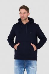 GUESS Granatowa męska bluza z kapturem, Rozmiar S. Niebieskie bluzy z kapturem męskie Guess, l. W wyprzedaży za 285.99 zł.