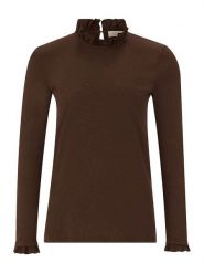 Rich & Royal Koszulka w kolorze ciemnobrązowym rozmiar: XL. Brązowe bluzki damskie Rich & Royal, xl, bez wzorów, z bawełny, bez kołnierzyka, bez ramiączek. Za 100.95 zł.