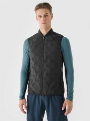 4F Bezrękawnik do biegania pikowany ze stójką męski - szary XXL. Szare kamizelki męskie 4f, m, z materiału. Za 269.99 zł.