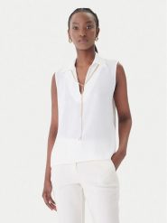 Rinascimento Bluzka CFC0127446003 Biały Regular Fit. Białe bluzki damskie RINASCIMENTO, m, bez wzorów, z syntetyku, bez ramiączek. Za 279.99 zł.