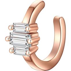 Glanzstücke München Srebrne klamry na ucho srebro wysokiej próby Cyrkonia srebrny Kolczyki 1 ct Damski. Szare kolczyki damskie Glanzstücke München, z cyrkonią, pozłacane. Za 109.99 zł.