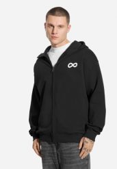 Bluza sportowa męska Prosto Infinity z kapturem. Czarne bluzy sportowe męskie Prosto., z aplikacjami, z bawełny, sportowe, bez kołnierzyka, bez ramiączek. Za 198.99 zł.