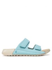 ECCO Klapki Cozmo W 20682302241 Niebieski. Niebieskie klapki damskie ECCO, bez wzorów, z nubiku, bez obcasa. Za 529.99 zł.
