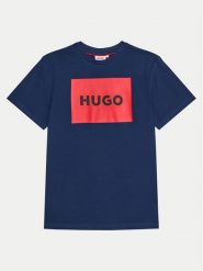 Hugo T-Shirt G00144 D Niebieski Regular Fit. Niebieskie t-shirty chłopięce Hugo, bez wzorów, z bawełny, bez ramiączek. Za 199.99 zł.