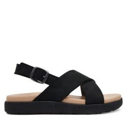 Sandały Keen. Czarne sandały damskie Keen, bez wzorów, bez obcasa, na płaskiej podeszwie. Za 299.99 zł.