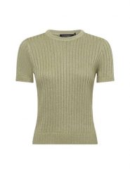 Lauren Ralph Lauren sweter z krótkim rękawem Kobiety len zielony|srebrny, S. Szare swetry klasyczne damskie Lauren Ralph Lauren, s, z dzianiny, bez kołnierzyka. Za 649.95 zł.
