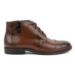 Olivier Buty męskie zimowe eleganckie trzewiki 282LU brązowe. Brązowe buty wizytowe męskie na zimę, ze skóry, bez zapięcia. Za 453.66 zł.