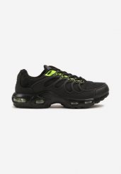 Czarno-Zielone Buty Sportowe Sneakersy z Geometrycznym Wzorem Fenirila. Czarne buty sportowe na co dzień męskie Born2be, z materiału, bez zapięcia. Za 119.99 zł.