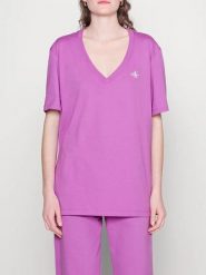 CALVIN KLEIN UNDERWEAR Koszulka w kolorze fioletowym rozmiar: L. Różowe bluzki damskie Calvin Klein Underwear, l, bez wzorów, bez kołnierzyka, bez ramiączek. Za 74.63 zł.