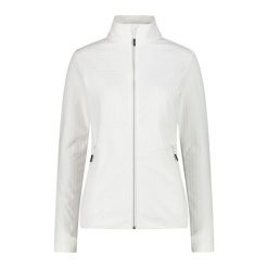 Kurtka polarowa softech zapinana dla kobiet CMP. Białe kurtki damskie CMP, na zimę, bez wzorów, z polaru, bez kaptura. Za 506.50 zł.