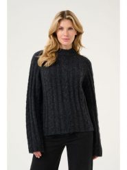 Kaffe Wełniany sweter "Naja" w kolorze czarnym rozmiar: S. Czarne golfy damskie Kaffe, s, bez wzorów, z wełny, bez ramiączek. Za 122.39 zł.