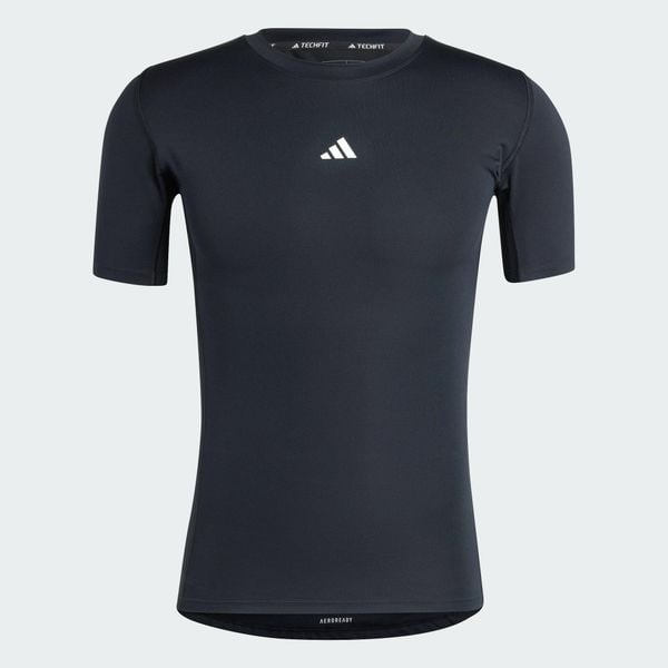 Koszulka TECHFIT Compression Training. Czarne bielizna termoaktywna męska Adidas, l, z dzianiny, bez ramiączek, do piłki nożnej, techfit (adidas). Za 149.00 zł.
