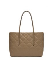 Calvin Klein Torebka Quilted Small Tote LV04F3325G Beżowy. Brązowe torebki klasyczne damskie CALVIN KLEIN, bez wzorów, ze skóry, bez dodatków. Za 649.99 zł.