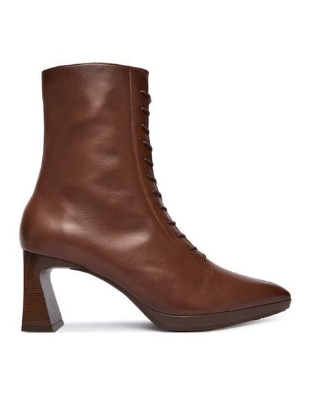 Hispanitas Trzewiki HI254379 Brązowy. Brązowe botki damskie Hispanitas, ze skóry, bez obcasa, na słupku, bez zapięcia. Za 689.99 zł.