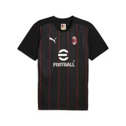 Męska koszulka przedmeczowa AC Milan PUMA Black For All Time Red. Czarne t-shirty sportowe męskie Puma, m, bez ramiączek, do piłki nożnej. Za 252.00 zł.