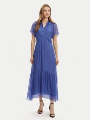 Haveone Sukienka letnia AFF-N006 Niebieski Loose Fit. Niebieskie sukienki damskie Haveone, na lato, xl, bez wzorów, z jedwabiu, bez kołnierzyka, bez ramiączek. Za 389.99 zł.