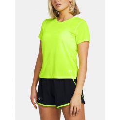 Koszulka do biegania damska Under Armour Launch. Zielone bluzki damskie Under Armour, bez wzorów, bez ramiączek. Za 89.99 zł.