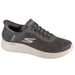 Buty sportowe Sneakersy męskie, Slip-Ins: GO Walk Flex - Smooth Motion. Szare buty sportowe na co dzień męskie Skechers, bez zapięcia, trekkingowe. Za 329.99 zł.