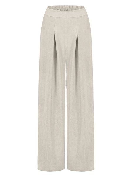 Sublevel Spodnie w kolorze kremowym rozmiar: XXL. Brązowe spodnie materiałowe damskie Sublevel, bez wzorów, z materiału, z podwyższonym stanem. Za 104.64 zł.