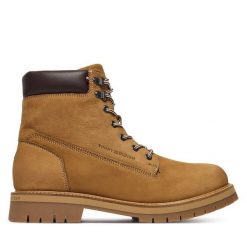 Trapery Tommy Hilfiger. Brązowe buty zimowe męskie Tommy Hilfiger, bez zapięcia. Za 719.99 zł.