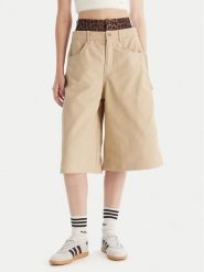 Adidas Szorty jeansowe Firebird Utility JX8762 Beżowy Regular Fit. Brązowe szorty damskie Adidas, bez wzorów, z bawełny. Za 156.99 zł.