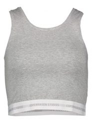 Copenhagen Studios Top w kolorze szarym rozmiar: L. Szare topy damskie Copenhagen Studios, l, bez wzorów, bez kołnierzyka. Za 65.38 zł.